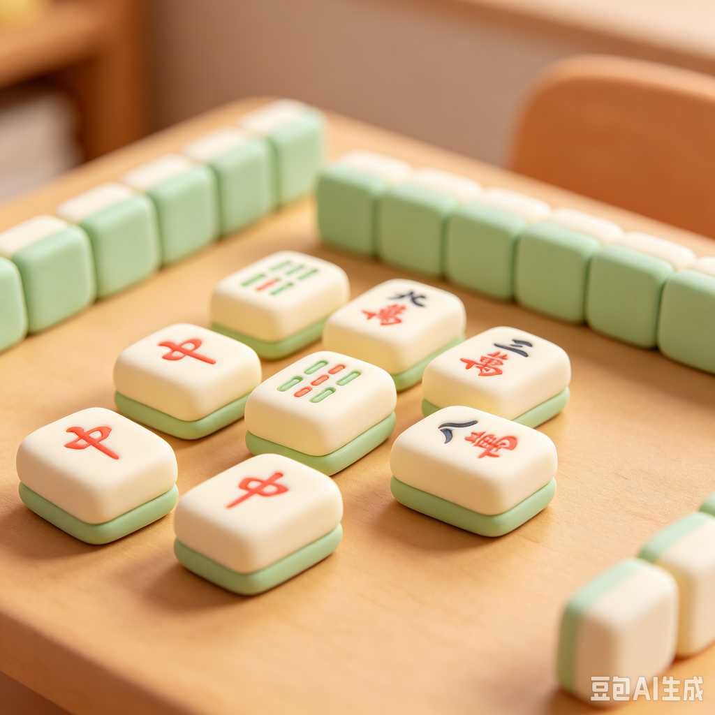 flat print mahjong set